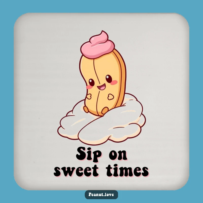 Funny Peanut Whipped Cream Coaster - Protect Surfaces Dessert Gift