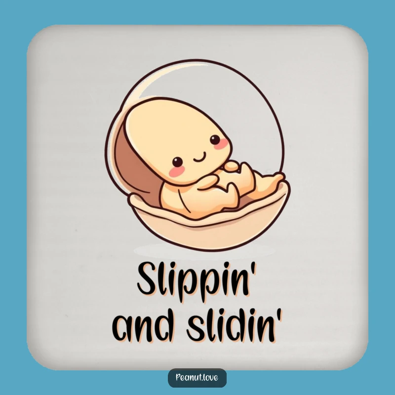 Funny Kawaii Peanut Shell Slide Coaster - Bar Playful Drink Gift