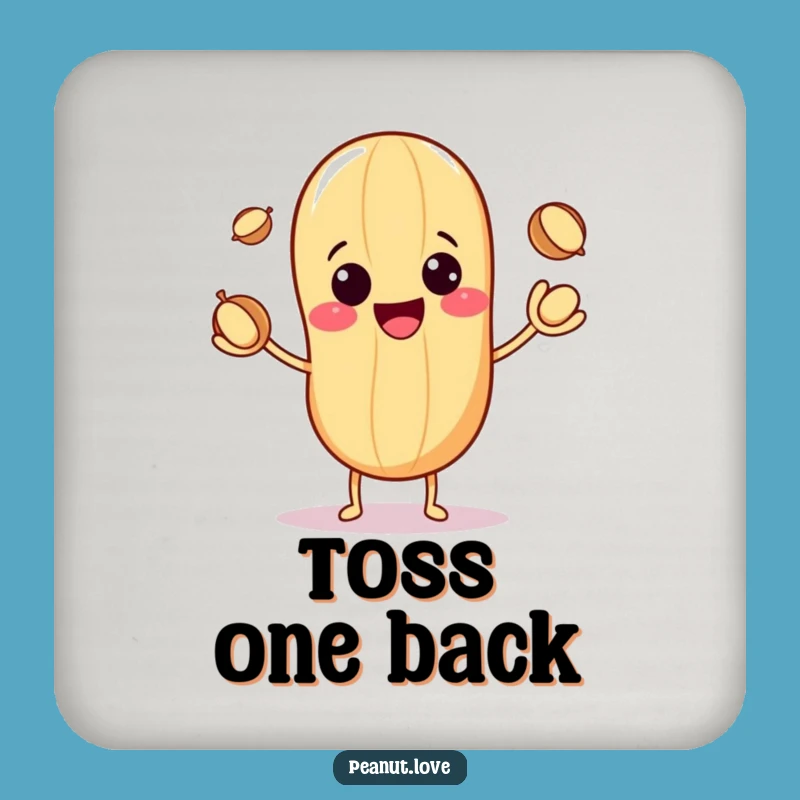 Funny Kawaii Peanut Juggler Coaster: Protect Surfaces with Cuteness