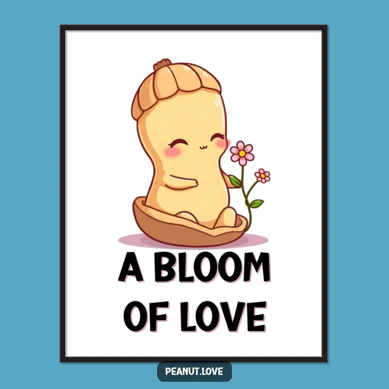 Funny Shy Peanut Flower Poster - Delicate Art for Gentle Souls