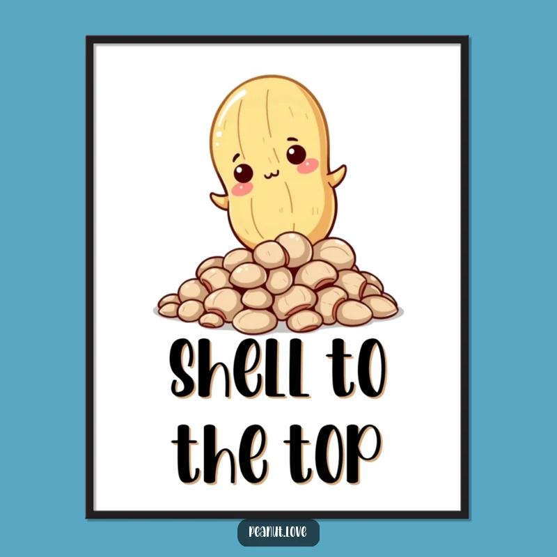 Funny Determined Peanut Climbing Poster - Motivational Art with a Hilarious Twist