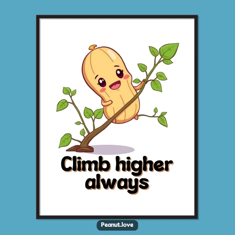 Funny Determined Peanut Poster: Hilarious Wall Art for Motivated Spaces