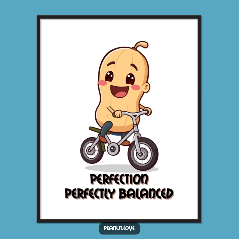 Funny Peanut Unicycle Poster: Hilarious Wall Art for a Cheerful Atmosphere
