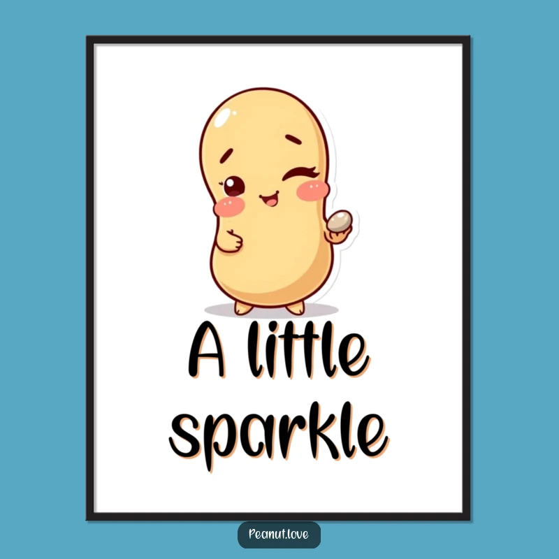 Funny Playful Peanut Poster: Nutty Art Print for Cheeky Decor