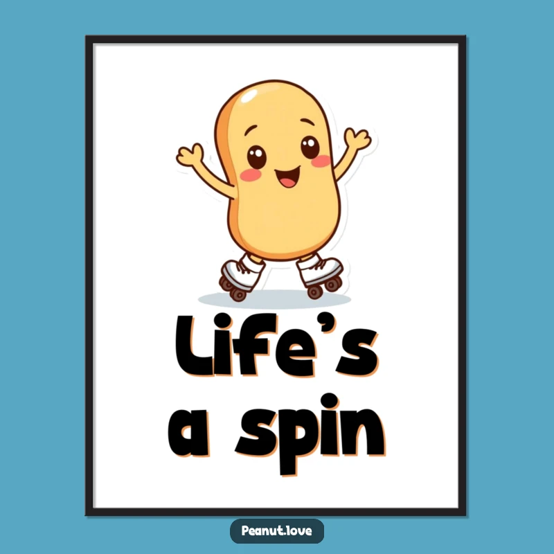 Funny Peanut Roller Skater Poster: Hilarious Wall Art for Nutty Decoration
