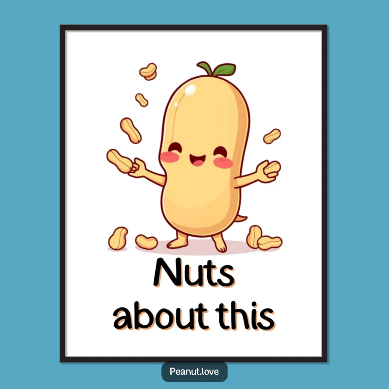 Funny Kawaii Peanut Juggling Poster - Add Hilarious Charm to Your Walls