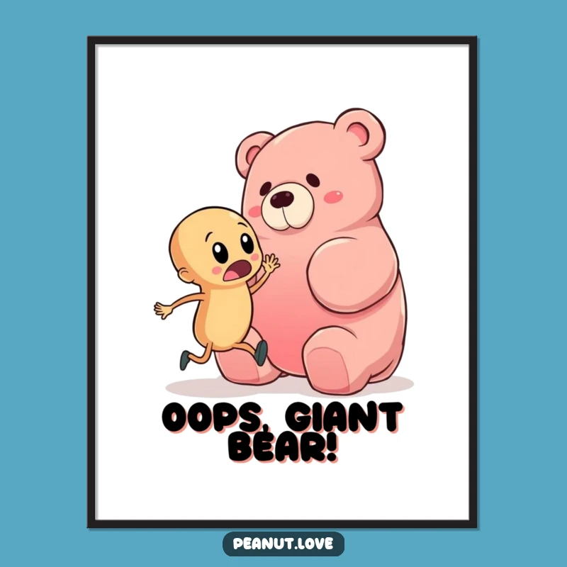 Funny Peanut Gummy Bear Poster: Hilarious Wall Art of a Startled Moment