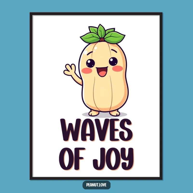 Funny Friendly Peanut Wave Poster - Bring Hilarious Greetings to Your Walls