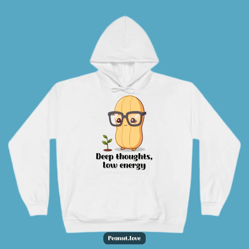 Funny Peanut Philosopher Hoodie: Cozy Intellectual Humor Wear, Perfect Thoughtful Gift