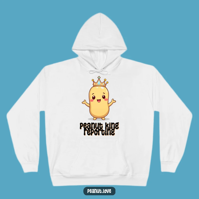 Funny Happy Peanut Crown Hoodie - Cozy Regal Snack Comfort Gift