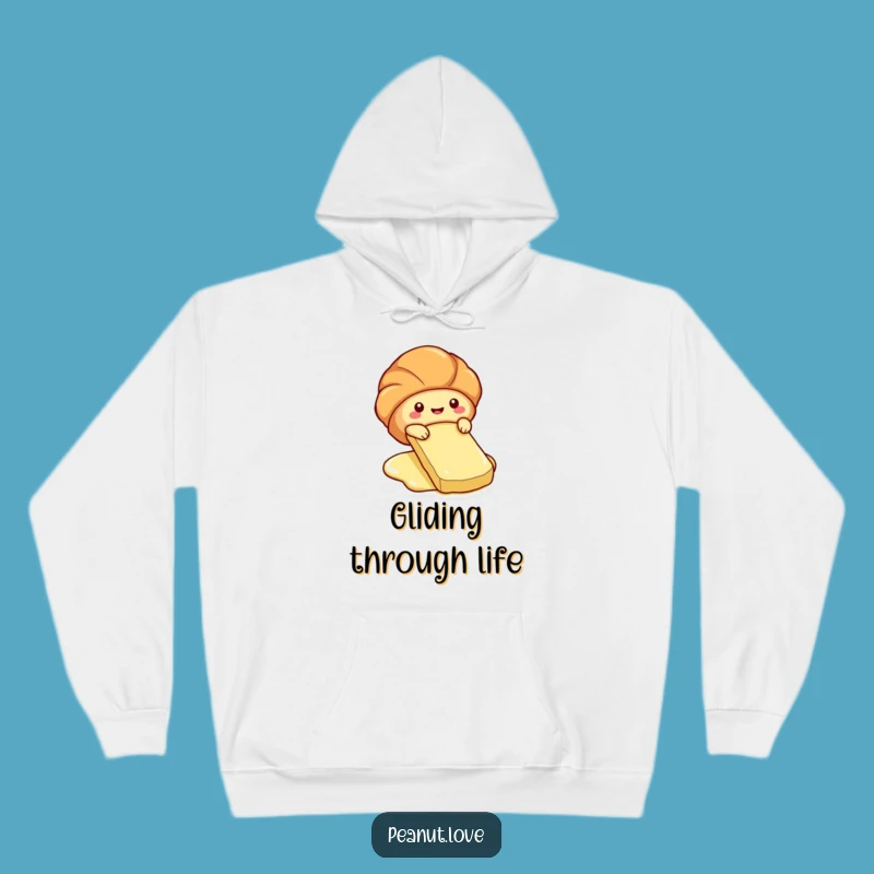 Funny Croissant Slide Hoodie: Cozy Pastry Fun, Hilarious Comfort