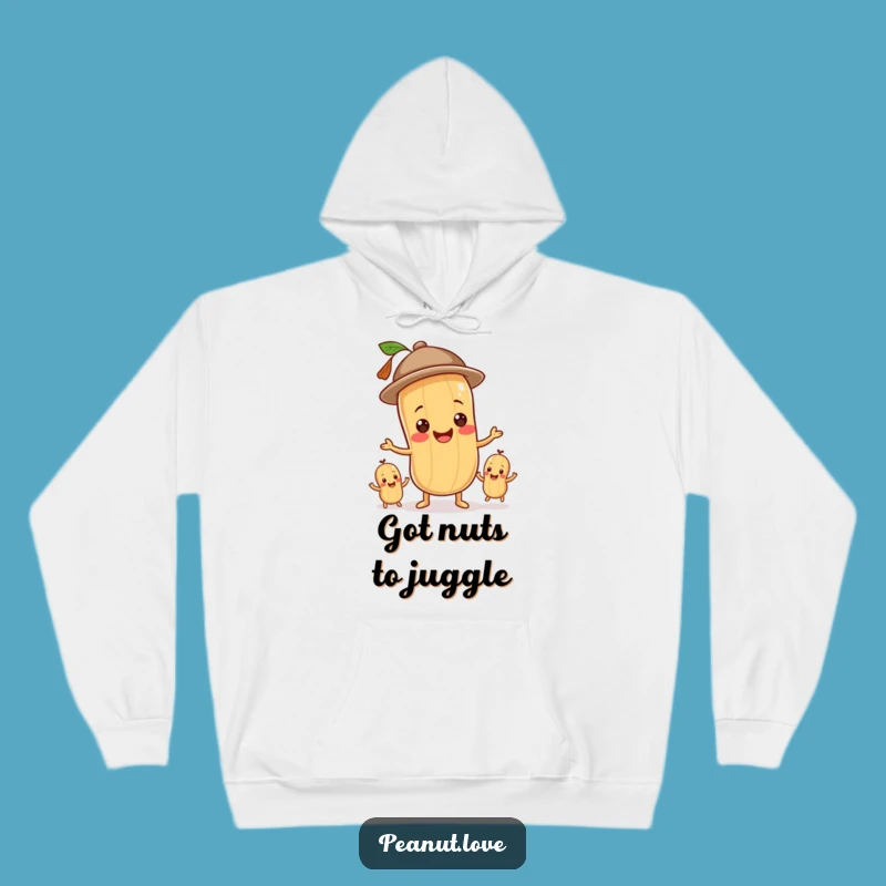 Funny Peanut Juggler Hoodie - Cozy Whimsy, Perfect Gift for Comfy Fun