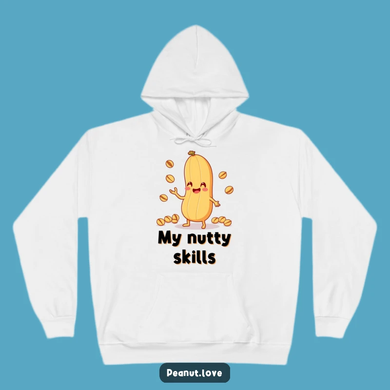 Funny Peanut Juggling Hoodie: Nutty Acrobatics, Cozy Character Gift