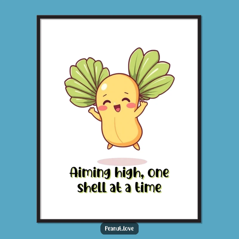 Funny Free Printable Wall Art: Determined Flying Peanut, Downloadable Quirky Decor