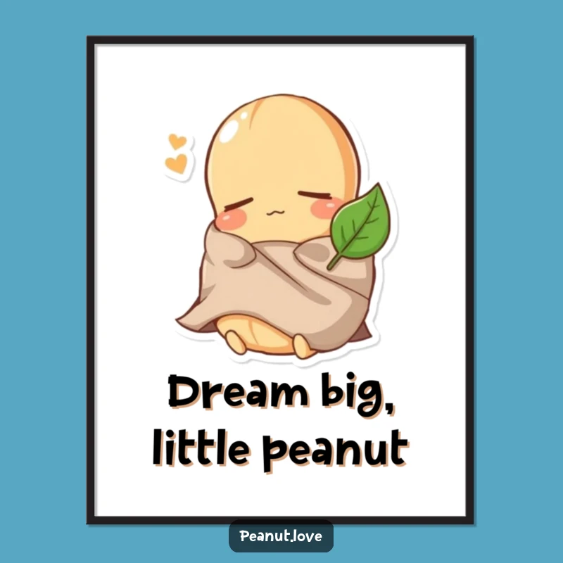 Funny Free Printable Peanut Wall Art: Sleepy Leaf Blanket Downloadable Decor