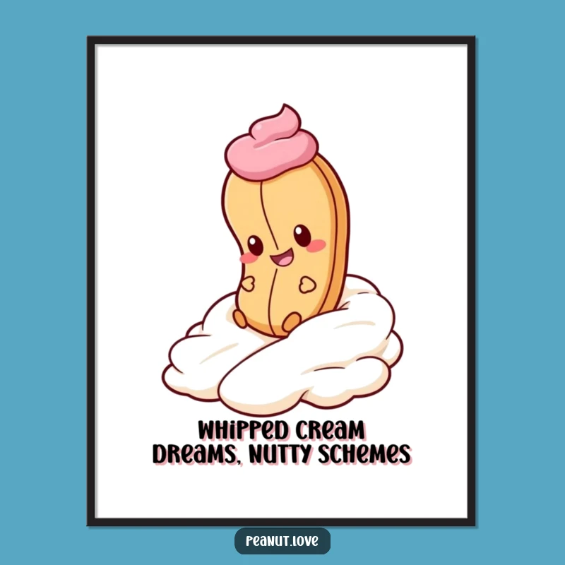 Free Printable Funny Peanut Whipped Cream Wall Art - Whimsical Downloadable Decor!