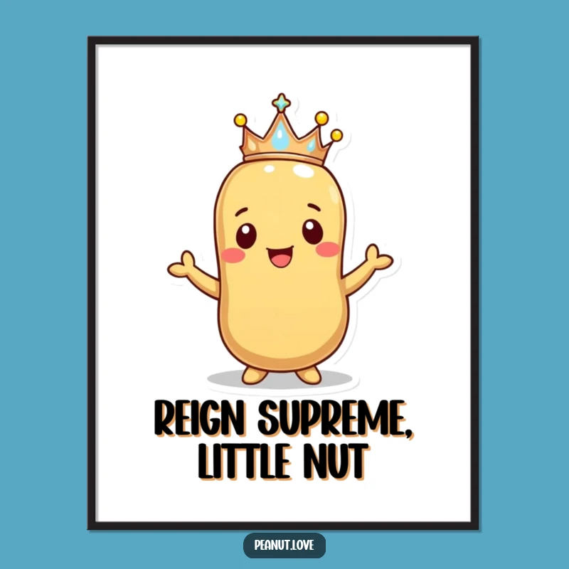 Free Printable Happy Peanut Crown Wall Art - Regal Downloadable Decor!
