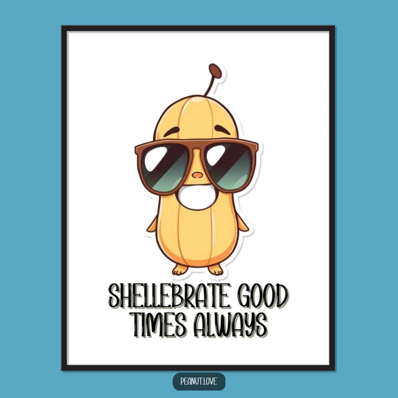 Free Printable Wall Art: Goofy Peanut with Sunglasses, Funny Downloadable Decor
