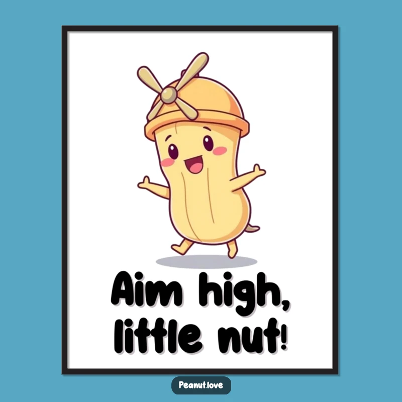 Free Printable Wall Art: Propeller Peanut Flying for Hilarious, Whimsical Home Decor Gift
