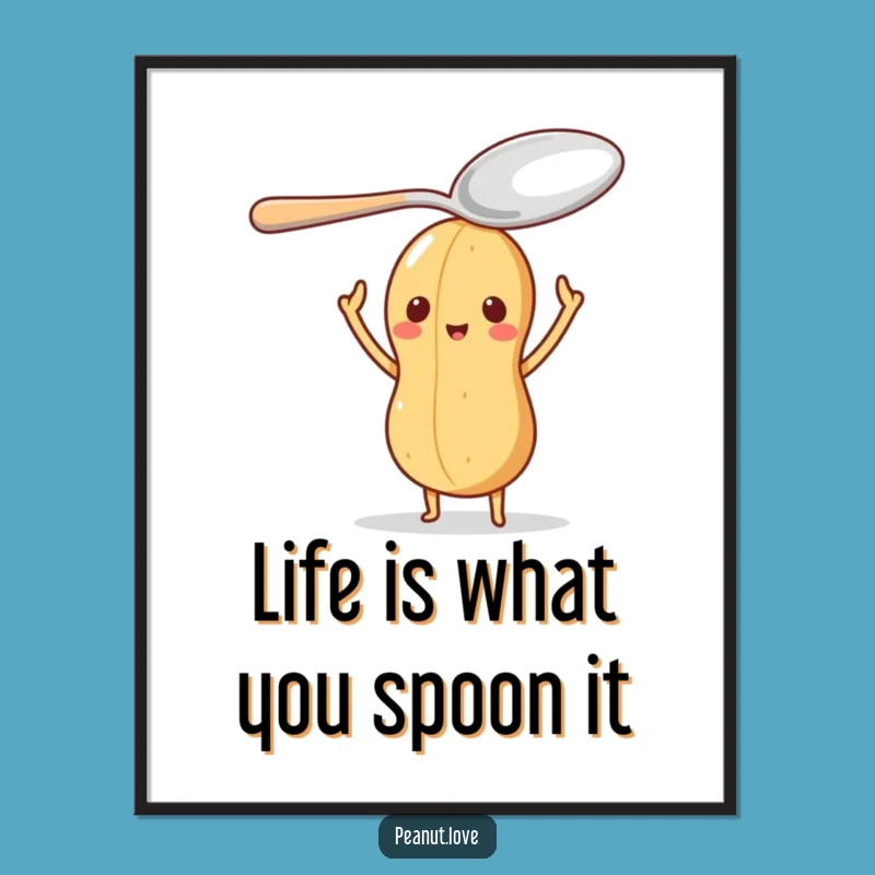 Free Printable Wall Art: Spoon-Balancing Peanut for Hilarious, Quirky Home Decor Gift