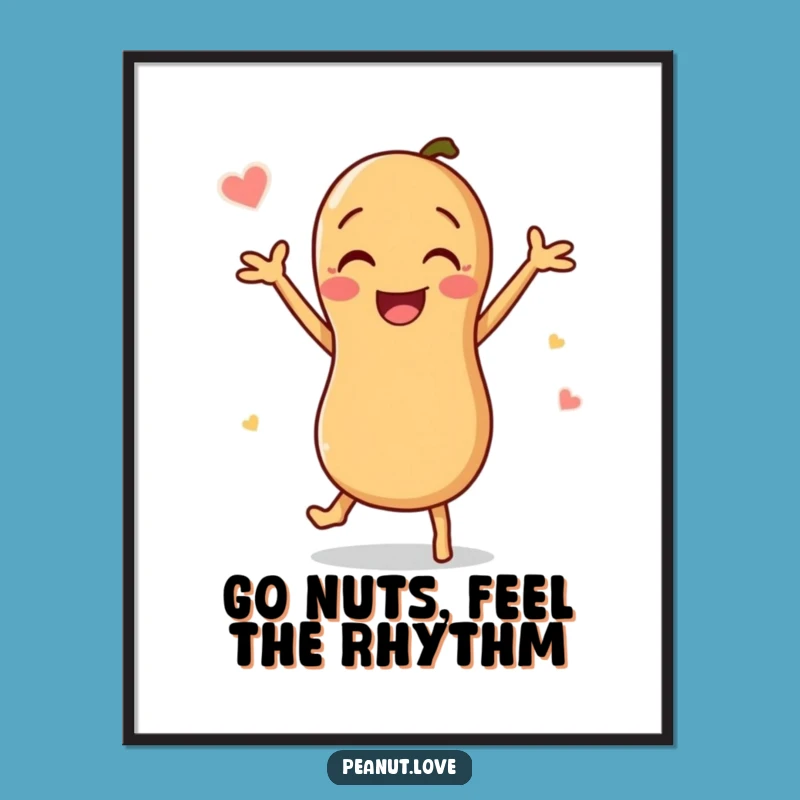 Funny Free Printable Peanut Wall Art: Happy Dance Downloadable Decor
