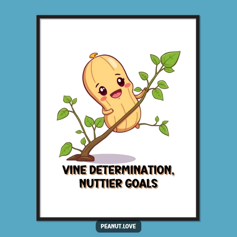 Funny Free Printable Wall Art: Determined Peanut Climber Downloadable Decor