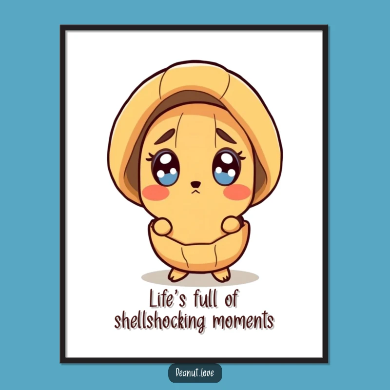 Funny Free Printable Wall Art: Surprised Peanut Whimsical Downloadable Art