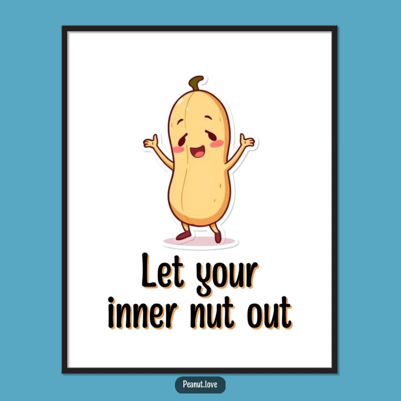Funny Free Printable Wall Art: Silly Dancing Peanut Downloadable Art