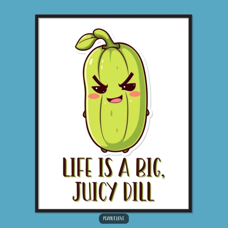 Free Printable Pickle Wall Art: Witty Winking Character for a Quirky, Downloadable Decor Piece
