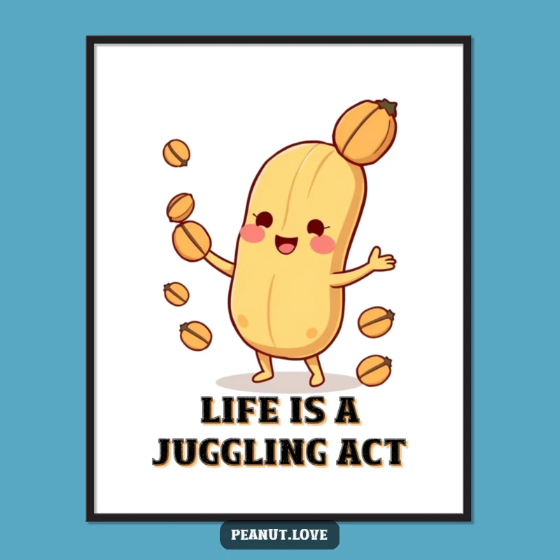 Playful Peanut Free Printable Wall Art: Juggling Nuts for Whimsical Decor!