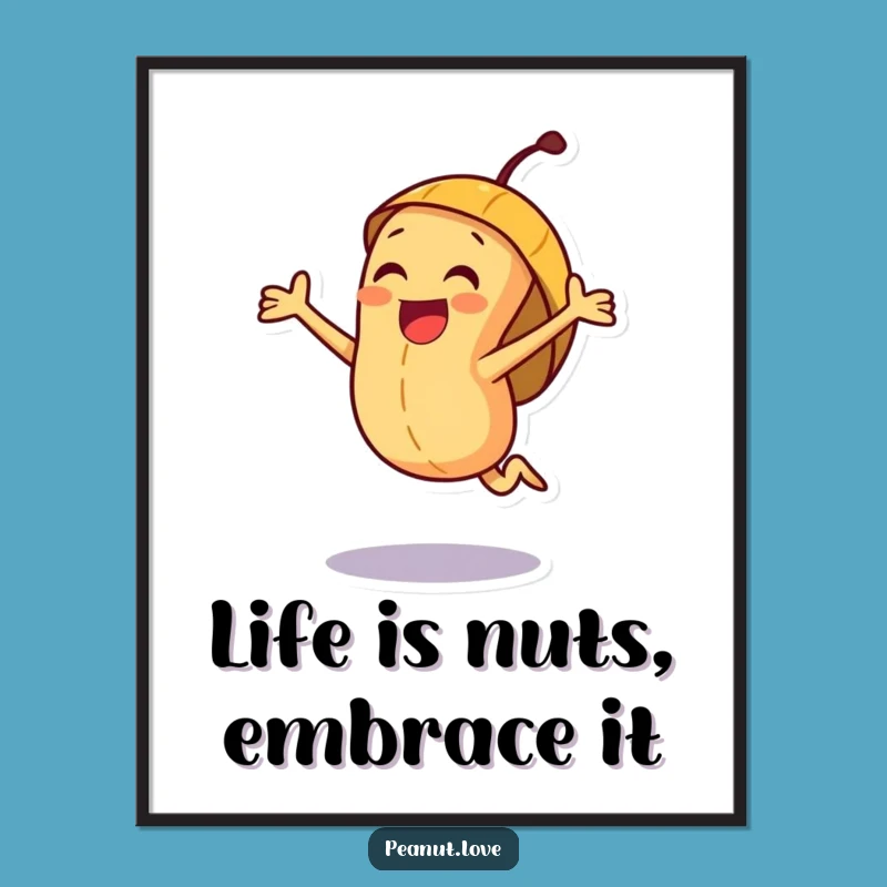 Joyful Peanut Free Printable Wall Art: Hilarious Jumping Nut for Your Home Decor!