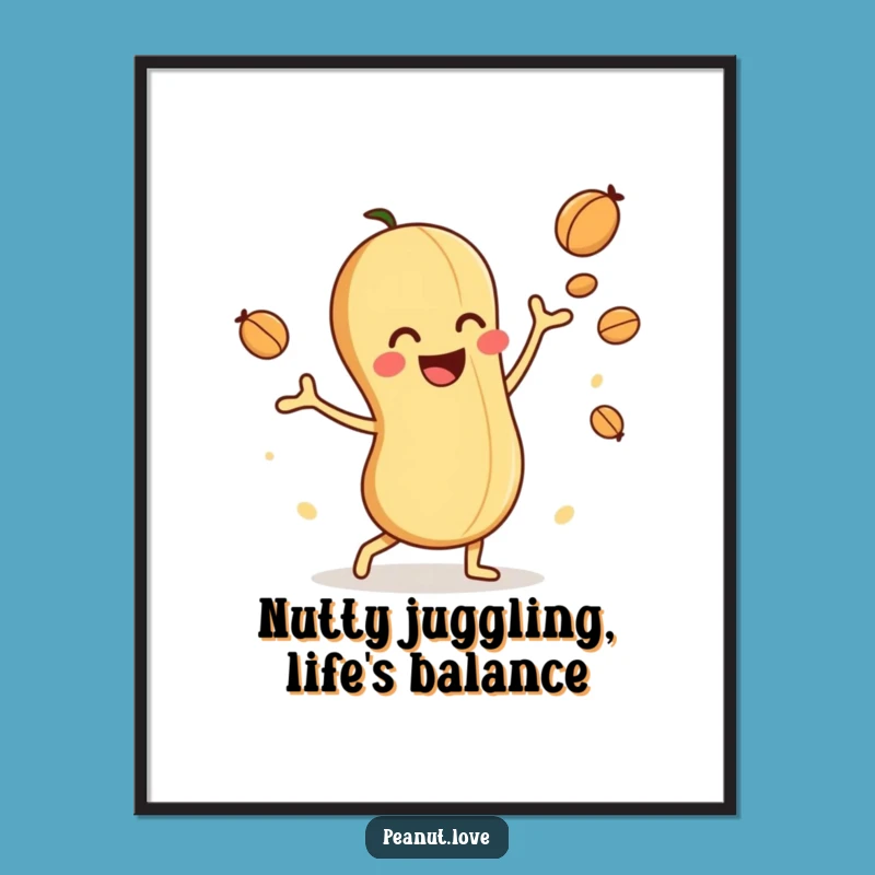 Funny Free Printable Wall Art: Playful Peanut Juggler Downloadable Decor