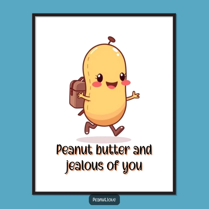 Funny Free Printable Wall Art: Happy Peanut Skipper Decor, Downloadable Art Gift