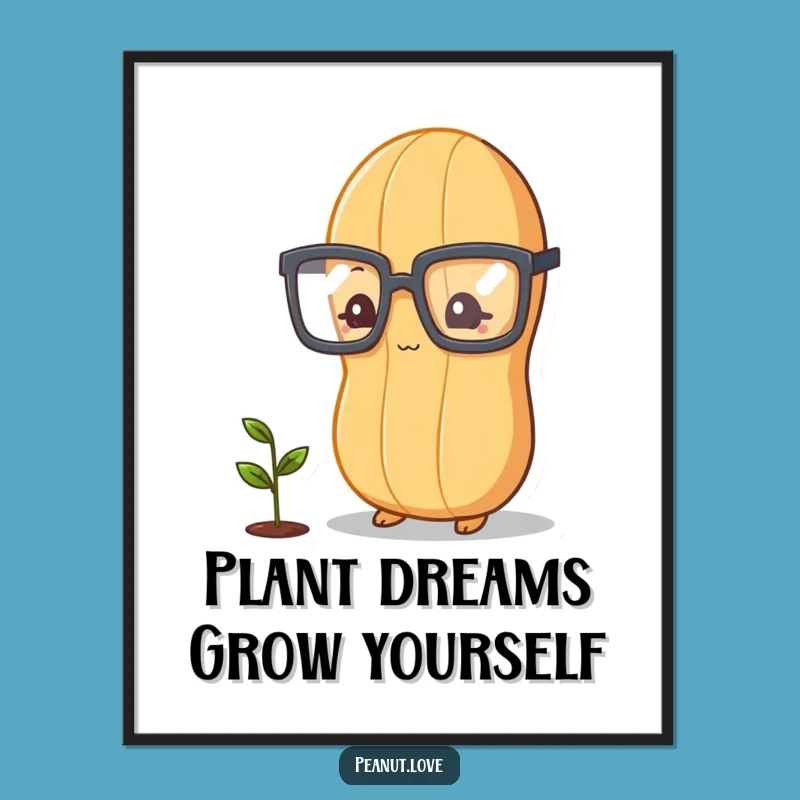 Funny Free Printable Wall Art: Thoughtful Peanut Gardener, Quirky Downloadable Decor!