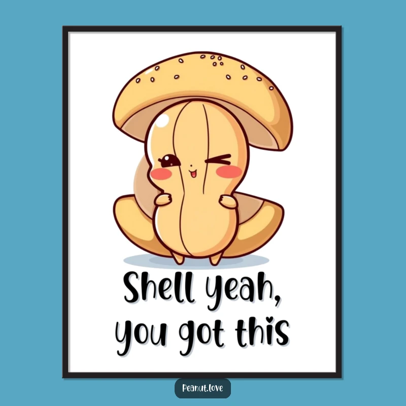 Funny Free Printable Peanut Wall Art: Mischievous Wink Downloadable Decor