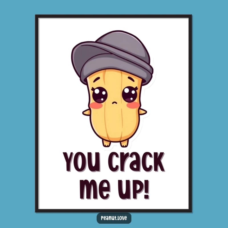 Free Printable Wall Art: Surprised Kawaii Peanut for Hilarious, Expressive Home Decor Gift
