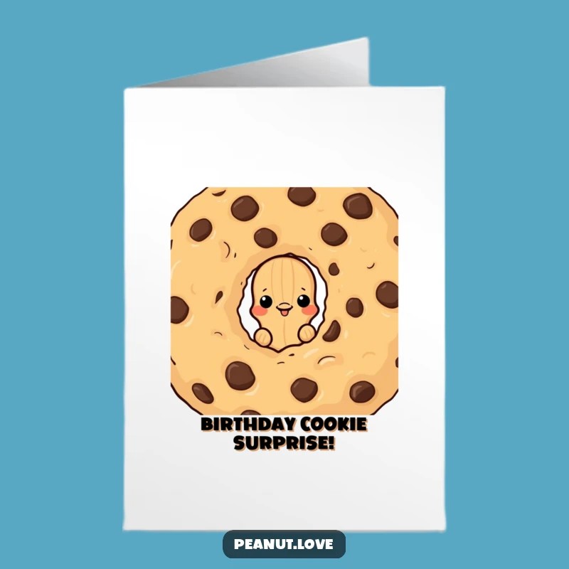 Sweet Free Printable Birthday Card: Cookie Peeking Peanut, Downloadable Treat Gift