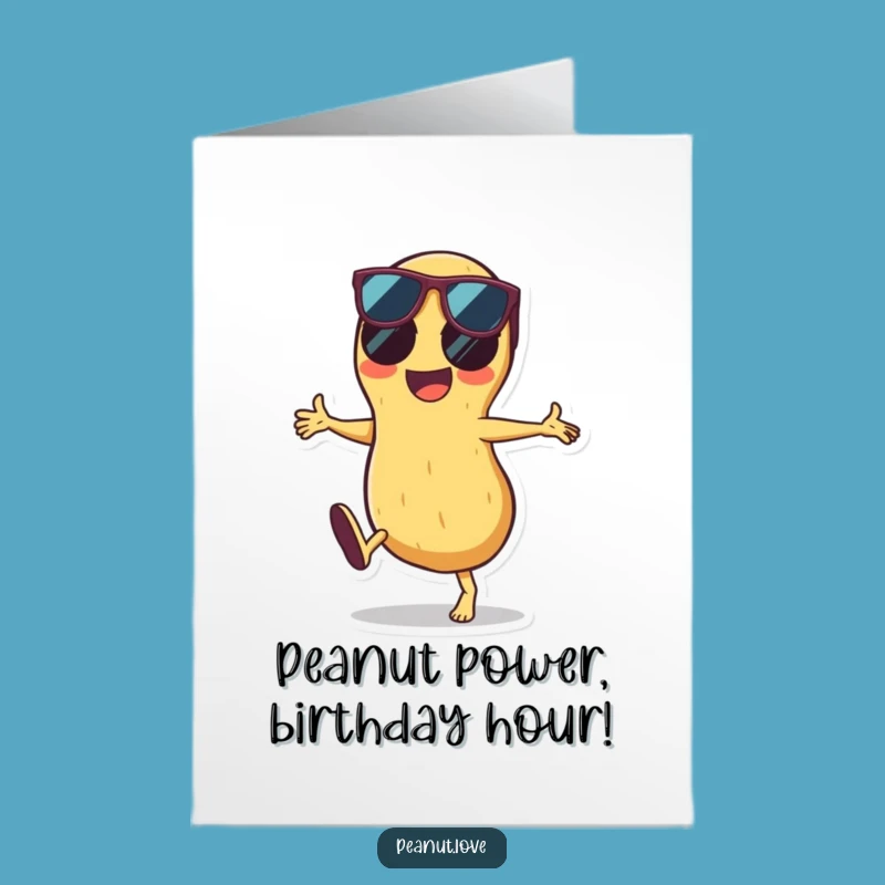 Free Printable Birthday Card: Funny Peanut Cartwheel Sunglasses - Hilarious Downloadable Gift