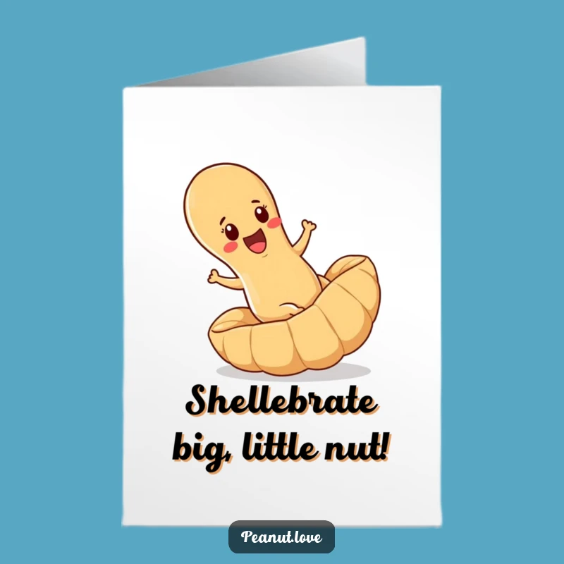 Free Printable Birthday Card: Funny Rolling Peanut Design, Joyful Downloadable Gift