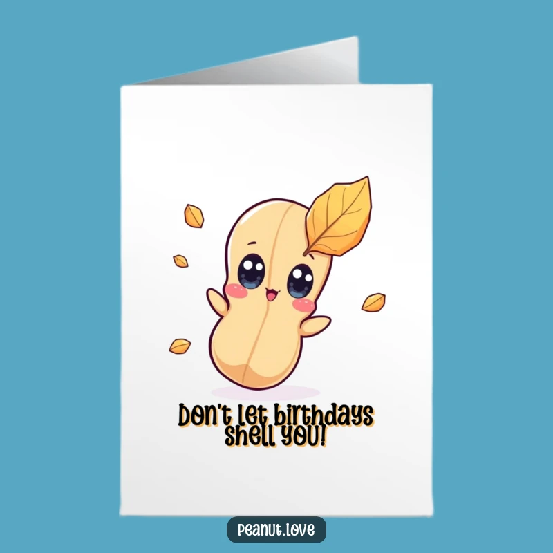 Free Printable Birthday Card Surprise: Surprised Peanut Leaf Greeting, Funny Downloadable Gift