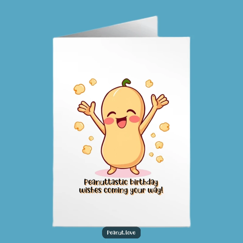Free Printable Giggling Peanut Birthday Card - Fun Popcorn Party Downloadable Gift!