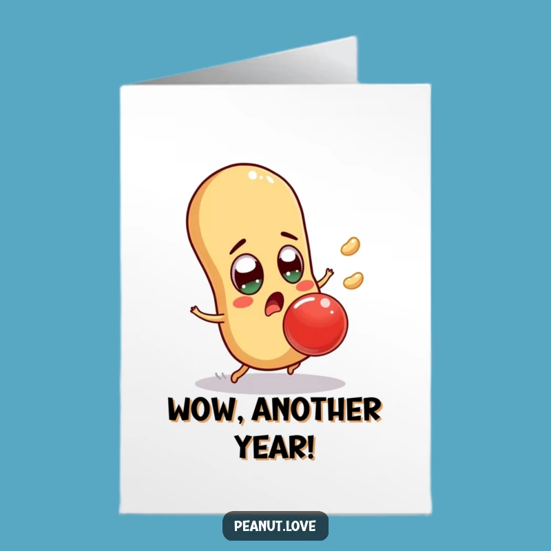 Free Printable Happy Birthday Card: Surprised Peanut Dodging Jelly Bean Fun