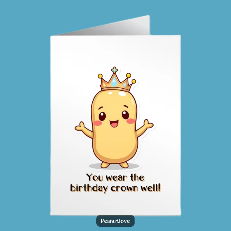 Free Printable Happy Peanut Birthday Card - Crown Him/Her Downloadable Gift!