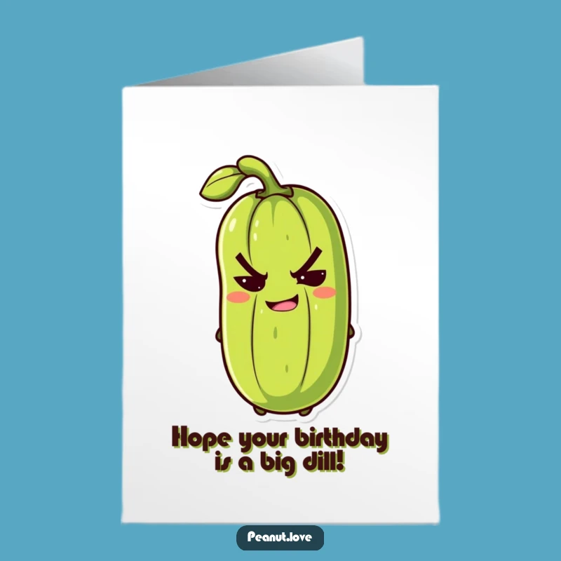 Free Printable Pickle Birthday Card: Cheeky Winking Design for a Hilarious Celebration