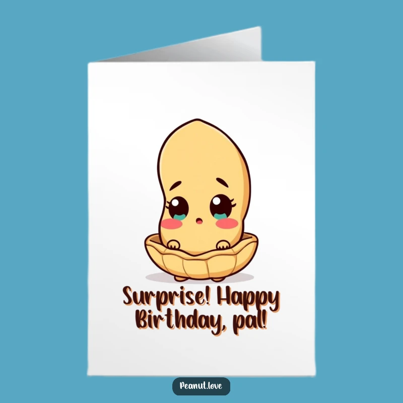 Free Printable Surprised Peanut Birthday Card - Funny Peek-a-Boo Gift
