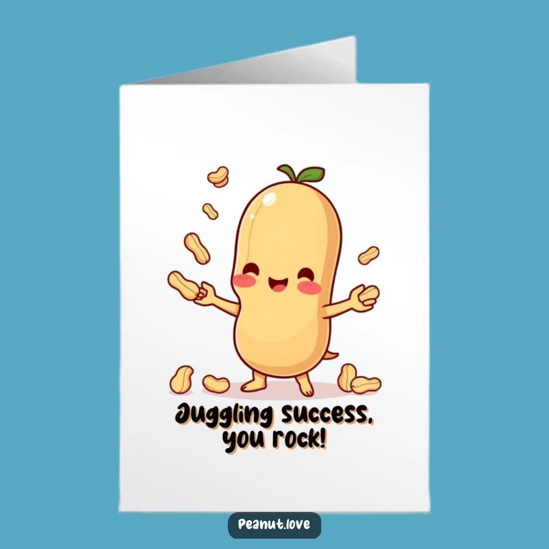 Free Printable Congrats Card: Juggling Peanut Kawaii Funny Downloadable Gift