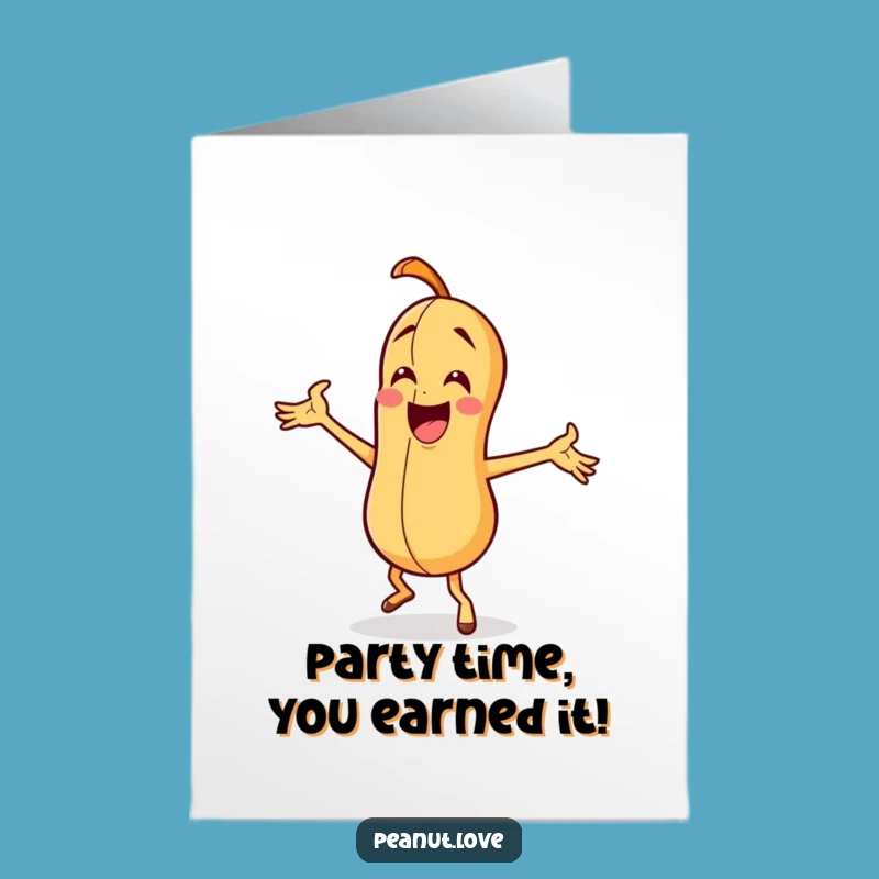 Free Printable Congrats Card: Funky Dancing Peanut, Celebration Download
