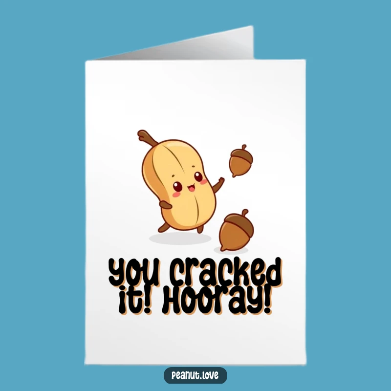 Free Printable Congrats Card: Determined Peanut Reaching for Acorn Funny Downloadable Gift