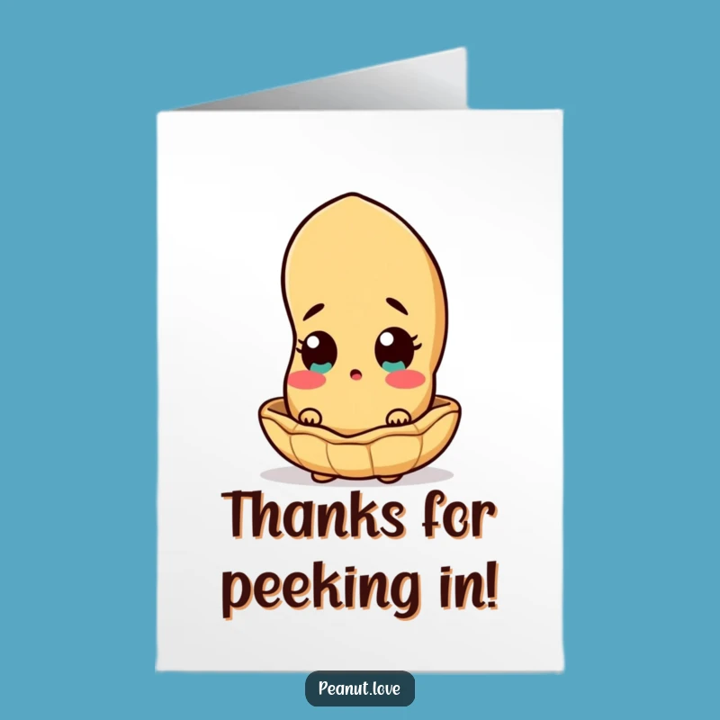 Free Printable Surprised Peanut Thank You Card - Humorous Peek Gift