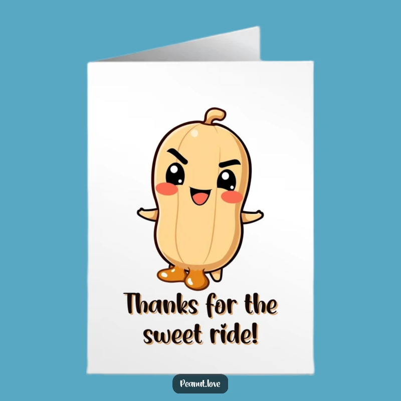Free Printable Thank You Card: Caramel Slide Peanut Funny Downloadable Gift